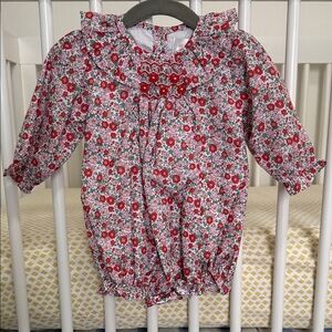 Floral Baby Bubble with Red and White Flowers